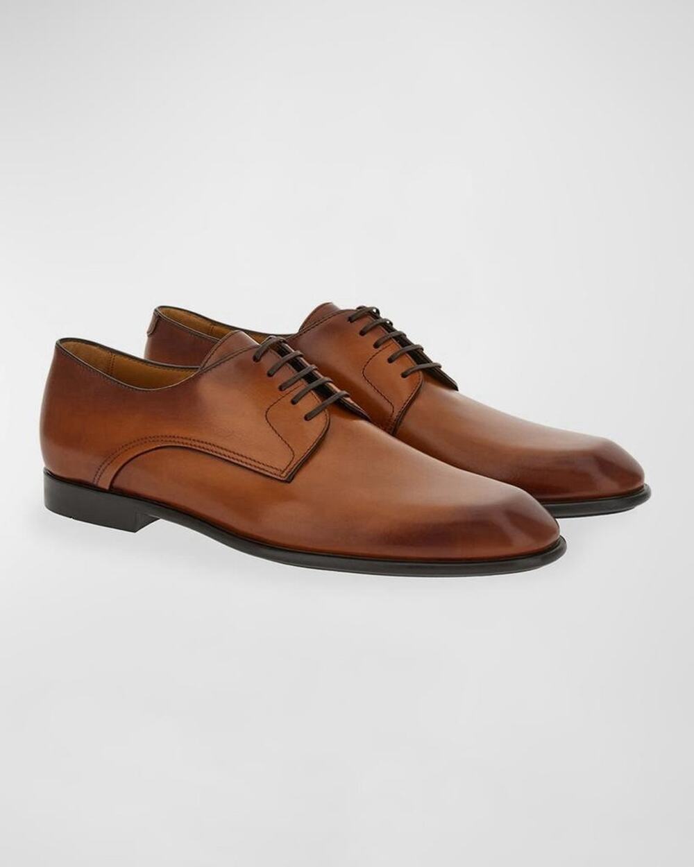 New In Box Salvatore Ferragamo ‘Fosco’ Brown Leather Oxfords Size 9.5E $895.00